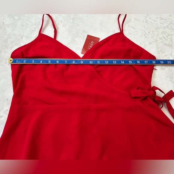 Guess Red Wrap Peplum Blouse - Picture 6 of 9